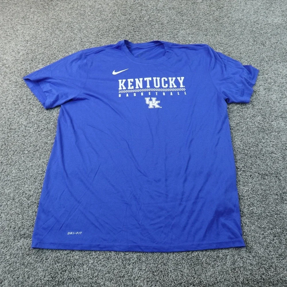 Kentucky Wildcats Shirt Mens XL Blue Nike Dri FIT Basketball UK Logo